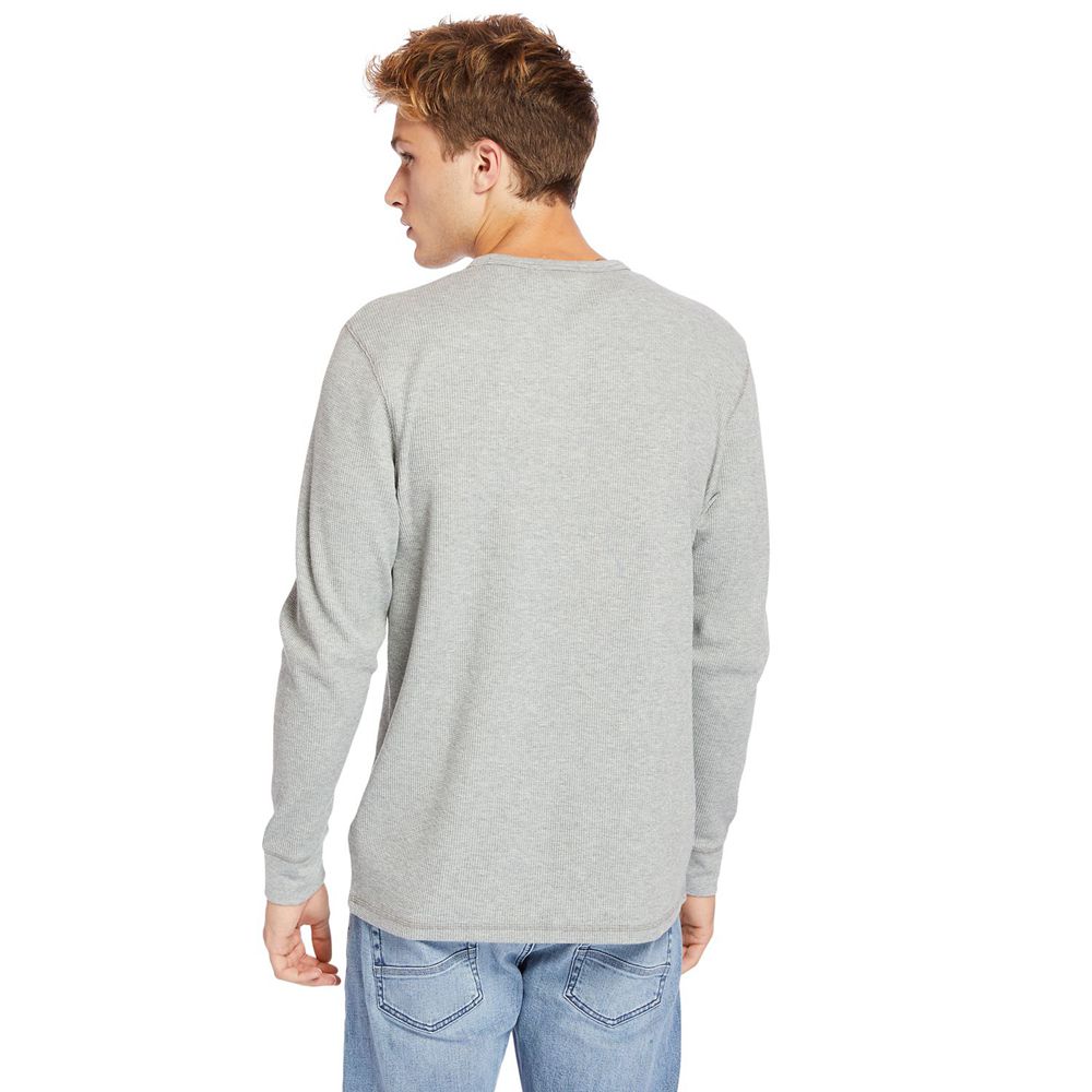 Camisa Timberland Argentina Hombre - Wharf River Waffle-Knit Crewneck - Gris - YXFSNV-286